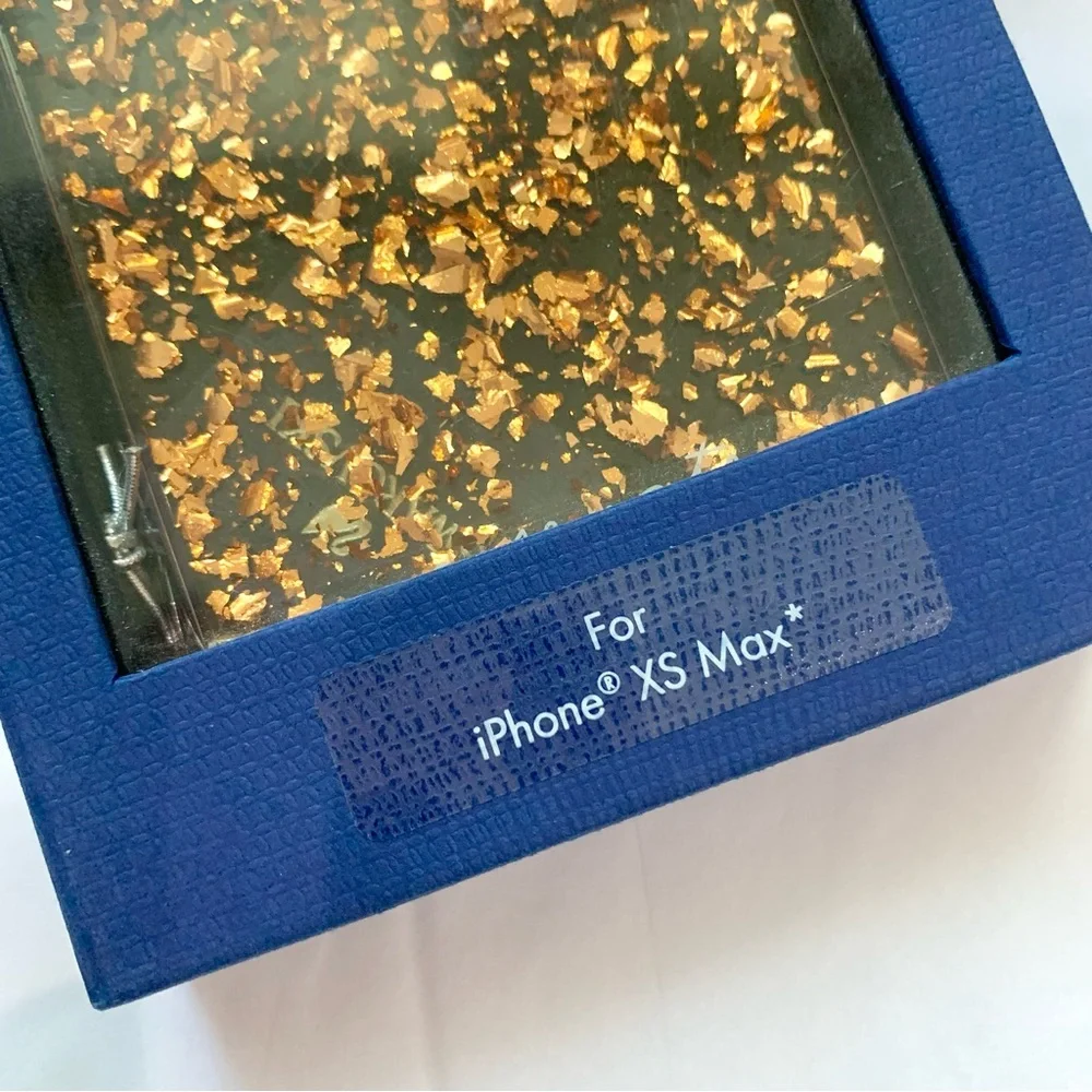 NEW Swarovski iPhone XS Max Case Gold Crystals Glitter Black NIB